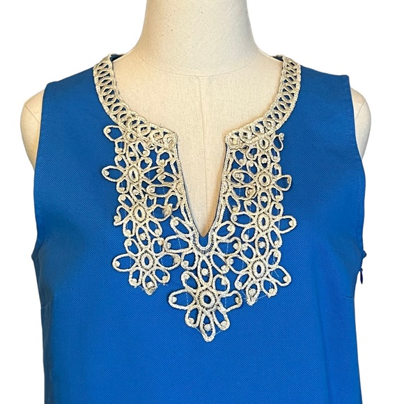 Mud Pie Blue Blakley Shift Dress Size Large - Picture 2 of 5